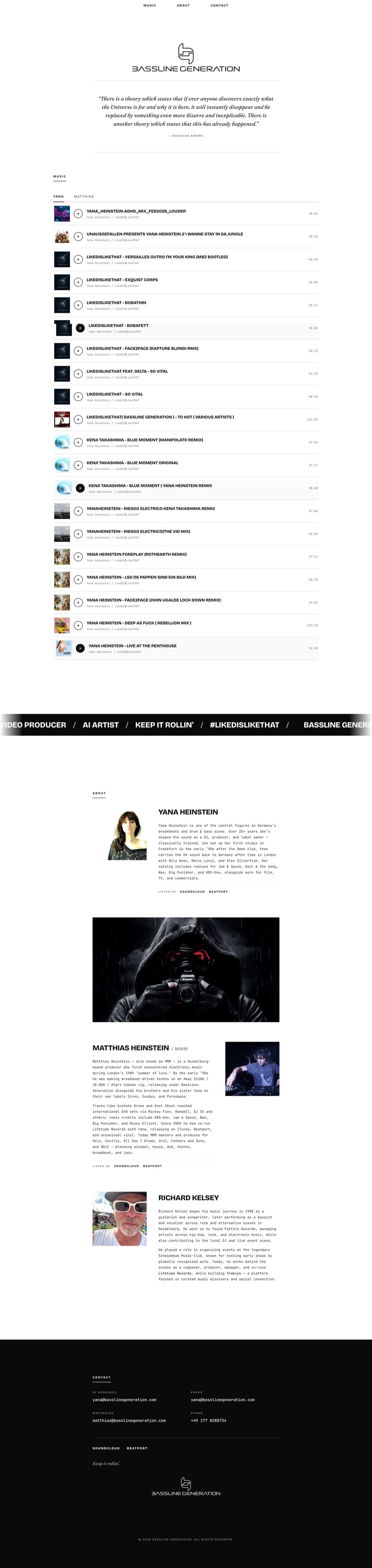 Bassline Generation website